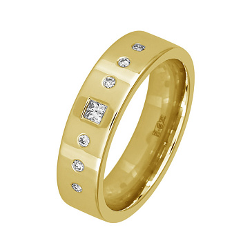 Обручальное кольцо с бриллиантами 222-070-154