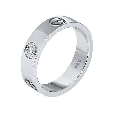 Обручальное кольцо из белого золота глянцевое 921553Б