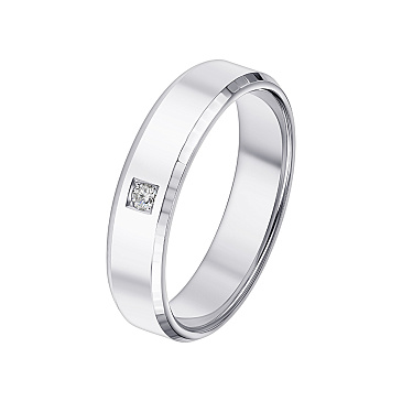 Обручальное кольцо из белого золота матовое 212-010-544
