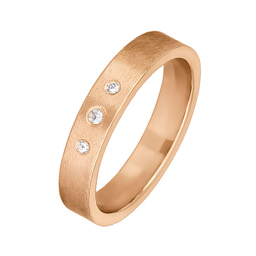 Обручальное кольцо из красного золота с бриллиантами 202-030-355