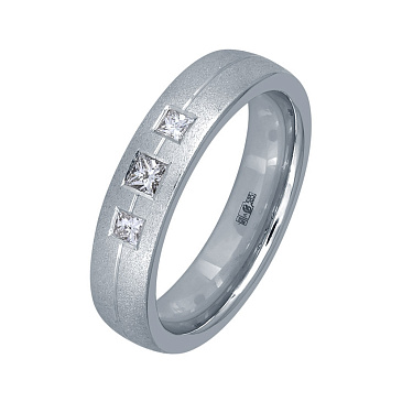 Обручальное кольцо из белого золота с бриллиантами 212-030-486