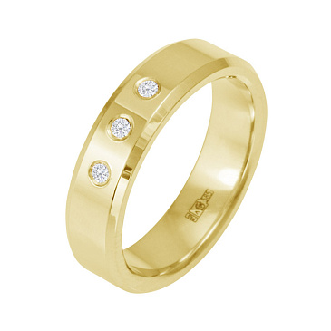 Обручальное кольцо с 3 бриллиантами 222-030-554