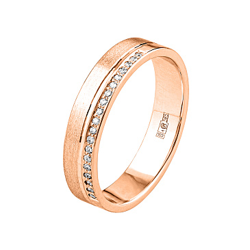 Обручальное кольцо из золота с бриллиантами 202-190-395