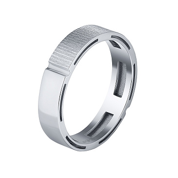Обручальное кольцо из белого золота с матированной и глянцевой поверхностью 921853