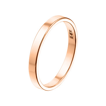 Классическое обручальное кольцо из красного золота узкое 2,5 мм 200-000-306