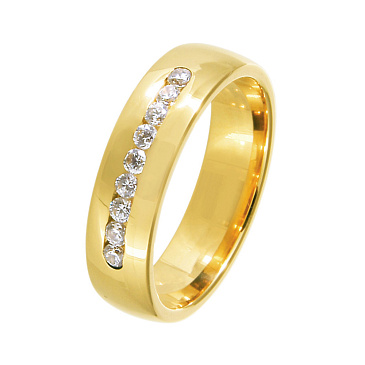 Обручальное кольцо с дорожкой бриллиантов 222-090-310