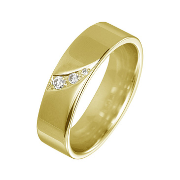 Обручальное кольцо из желтого золота с бриллиантами 222-030-359