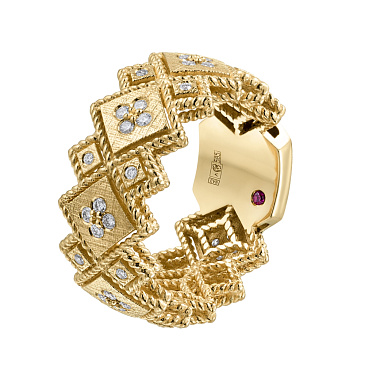 Эксклюзивное кольцо из желтого золота с бриллиантами 931826Б