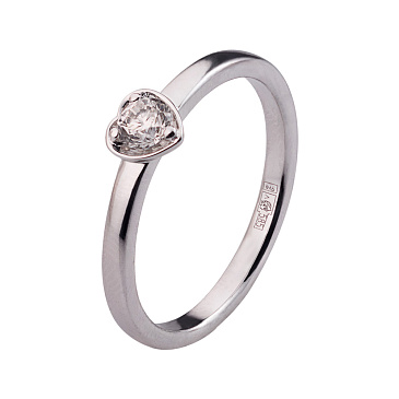 Помолвочное кольцо с бриллиантом в форме сердца 921321Б
