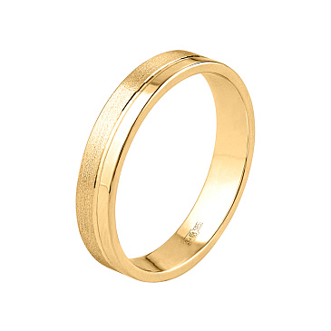 Обручальное кольцо с матовой и глянцевой частями 220-000-395