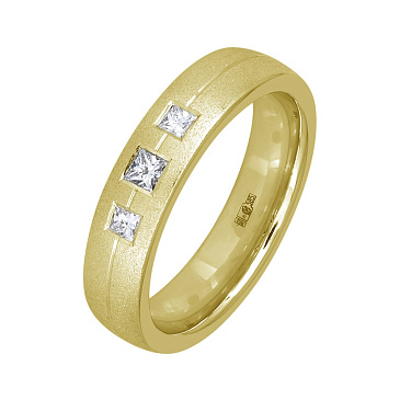 Обручальное кольцо из желтого золота с бриллиантами 222-030-486