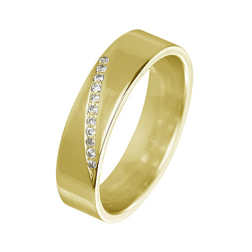 Обручальное кольцо из желтого золота с бриллиантами  222-110-362