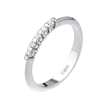 Эксклюзивное кольцо из белого золота с 5 бриллиантами 921630Б