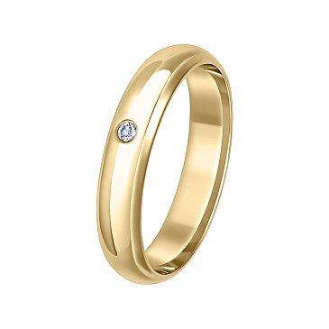 Классическое обручальное кольцо с бриллиантом 122-010-540