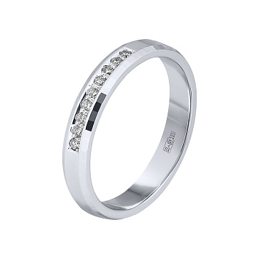 Обручальное кольцо из белого золота с бриллиантами 212-090-354