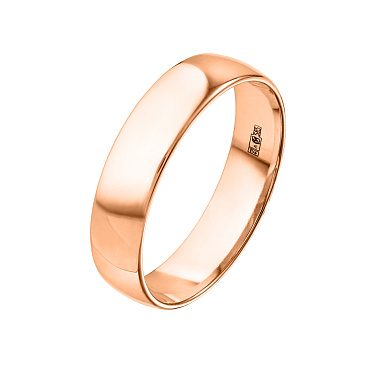 Классическое обручальное кольцо из красного золота 5 мм 200-000-337
