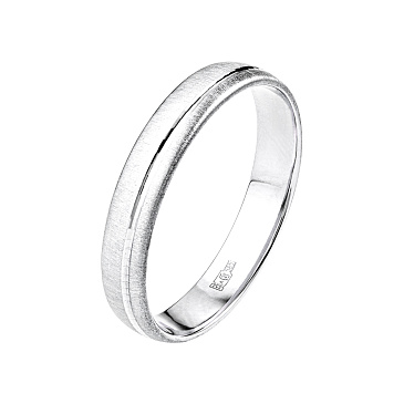 Обручальное кольцо из белого золота матовое 210-000-719