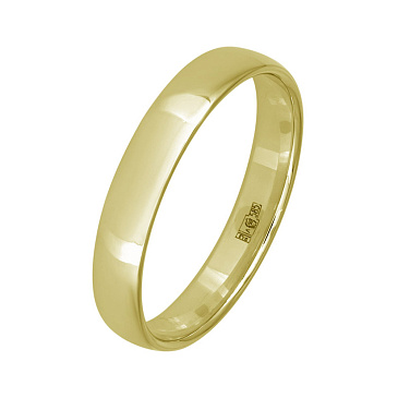 Классическое обручальное кольцо 4 мм из желтого золота 220-000-640